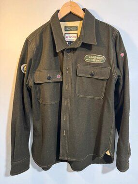 Land Rover Heritage Collection Classic Wool Long Sleeve Khaki Green Sz L